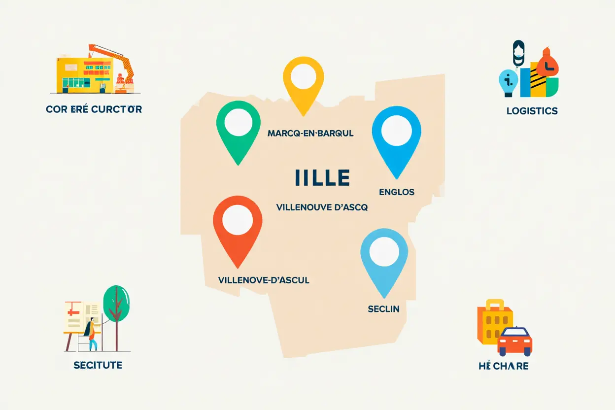 Zones de missions intérim à Lille