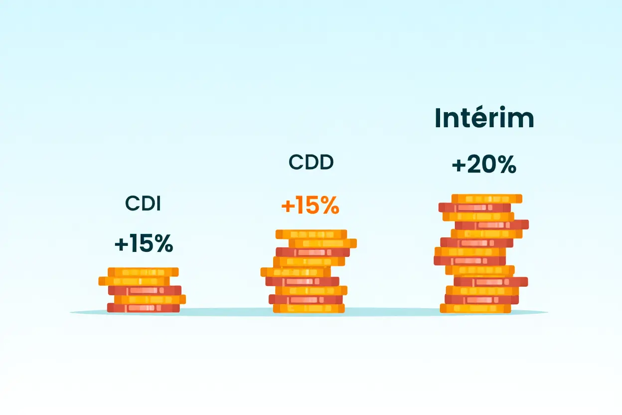 Comparaison des salaires entre CDI, CDD et intérim