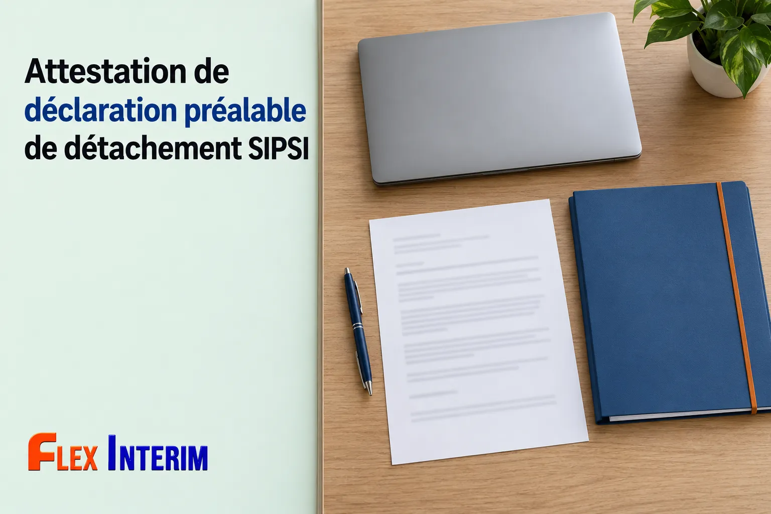 Papiers et carnet posés sur un bureau avec un ordinateur portable, prêt à être complétés.